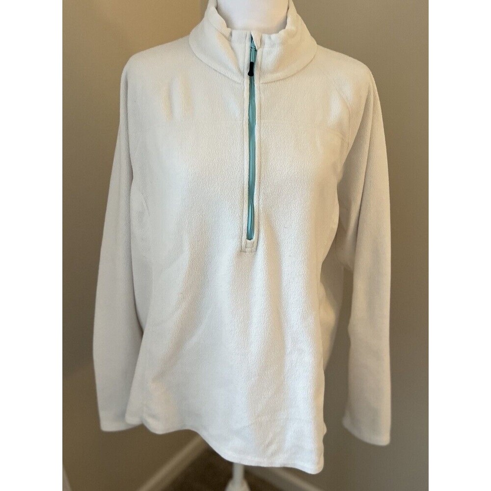 Eddie Bauer Women's XXL Fleece 1/2 Zip Pullover Jacket White